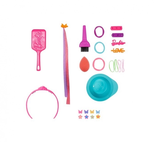 Lelles galva stilizēšanai Barbie Blonde Rainbow Hair HMD78