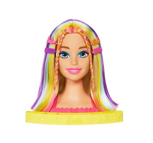 Lelles galva stilizēšanai Barbie Blonde Rainbow Hair HMD78