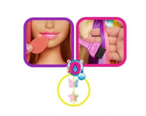 Lelles galva stilizēšanai Barbie Blonde Rainbow Hair HMD78