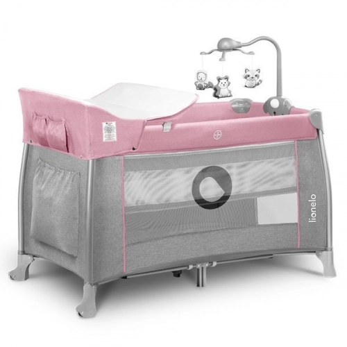 Lionelo Thomi Pink Baby 2in1 Ceļojumu gulta
