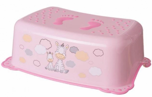 Maltex SET Zebra Pink Komplekts: Pakāpiens-paliktnis + Naktspodiņš + Poda vāka mazinātājs