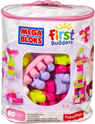 Конструктор MEGA BLOCKS First Builders Building Pink DCH62, 80 шт.