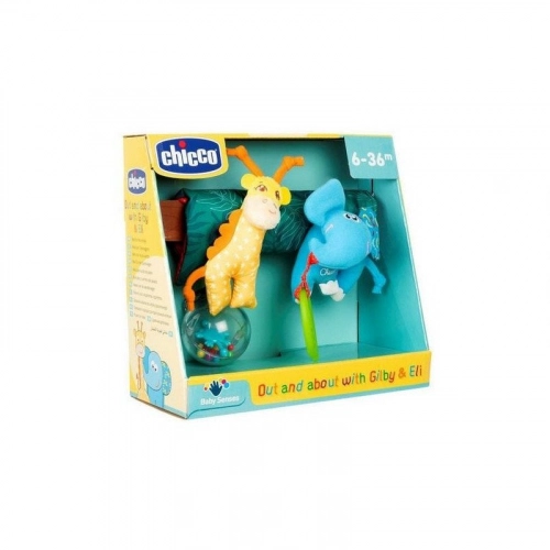 Mīkstā rotaļlieta bērnu ratiņiem CHICCO Gilby & Eli
