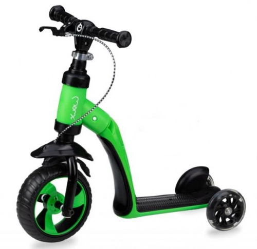 Momi Elios skrejritenis-balansa ritenis 2in1 Green
