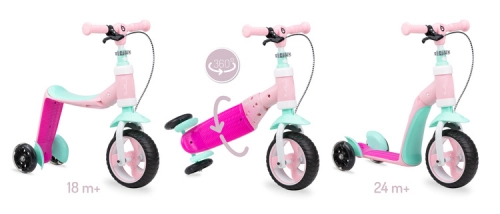 Momi Elios самокат-беговел 2in1 pink