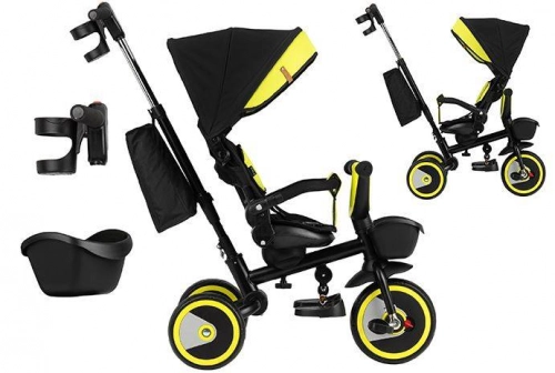 Momi Invidia 360 5in1 Black yellow Bērnu trīsritenis