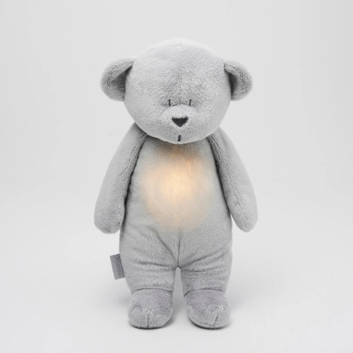 Moonie Organic HUMMING BEAR Silver 2in1 Ночник Мишка для сна с розовым шумом