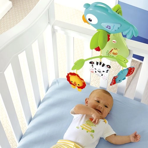 Музыкальная карусель на кроватку Fisher Price Rainforest Friends 3-in-1 Musical Mobile CHR11
