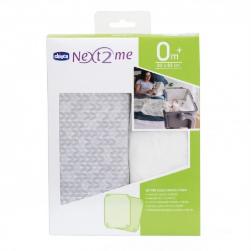 Palags ar gumiju šūpulim Chicco Next2Me Tricot 2 gb.
