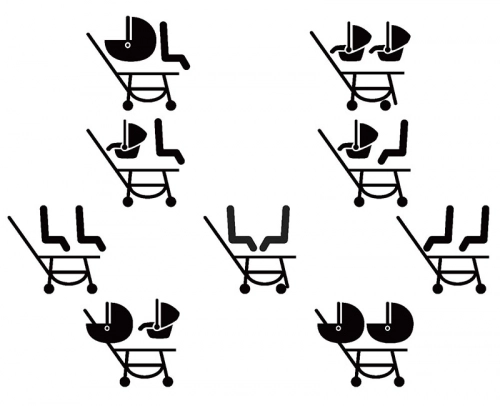 Peg Perego Duette Piroet Seggliolino Pop up City Grey PACK-000004-000000 Dvīņu pastaigu rati