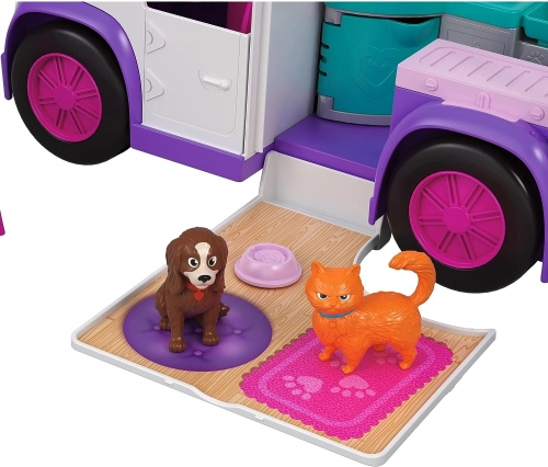 Polly Pocket Cuddle 'n' Care Mobile Vet GFR04 Lelle + Mobilā veterinārā klīnika