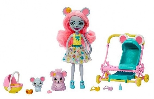 Royal Enchantimals Mauria Mouse Squeaker Family HKR57 Lelle ar dzīvniekiem