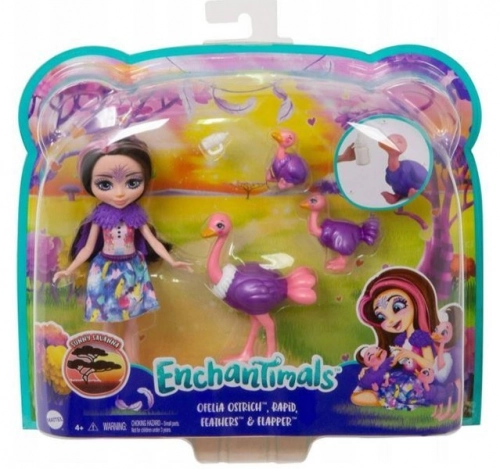 Royal Enchantimals Ofelia Ostrich & family Lelle ar dzīvniekiem GJX43