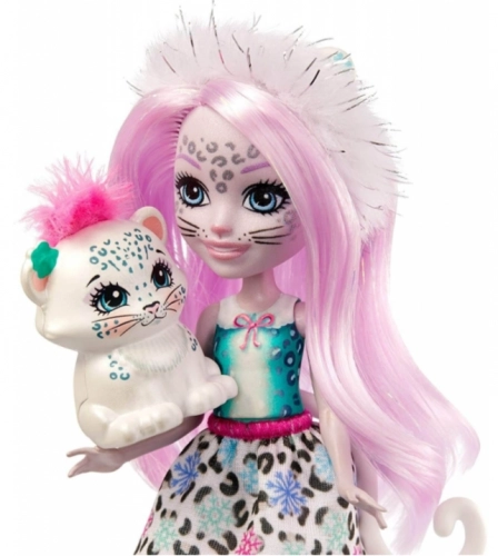Royal Enchantimals Sybill Snow Leopard & Flake Lelle ar dzīvniekiem GJX42