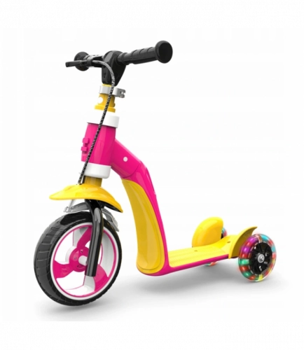 Трехколесный самокат pink yellow