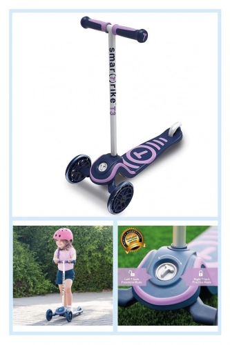 Самокат Smart Trike Scooter T3 + LED колеса + Сумка Violet