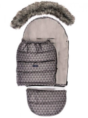 Спальный мешок для коляски Womar GROW UP 2.0 Plush Pastel Geo Grey