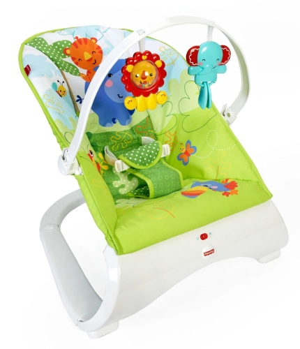Шезлонг Fisher Price Rainforest Friends Comfort Curve Bouncer CJJ79