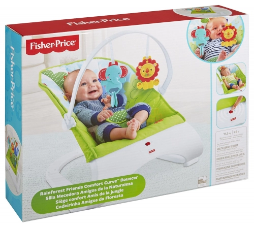 Шезлонг Fisher Price Rainforest Friends Comfort Curve Bouncer CJJ79