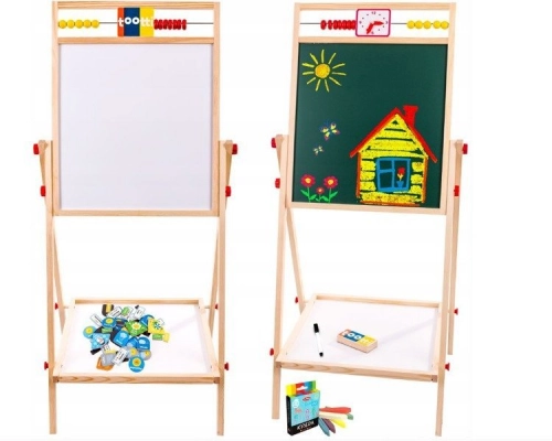 Tootti Tavola Divpusīga ECO Koka Izglītojošā Zīmēšanas Tāfele 39x36.5 cm