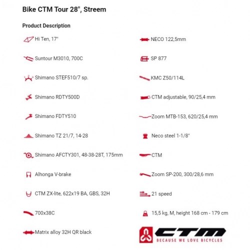 Vīriešu velosipēds CTM Tour Streem 28"