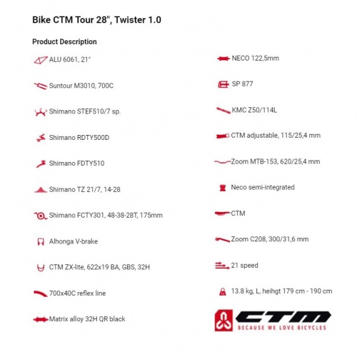 Vīriešu velosipēds CTM Tour Twister 1.0 28"