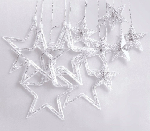 Ziemassvētku virtene Stars 2022 Cold White 92 LED 2.2 m