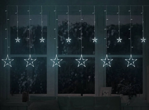 Ziemassvētku virtene Stars 2022 Cold White 92 LED 2.2 m