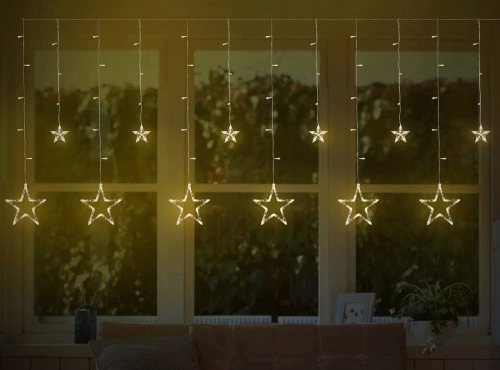 Ziemassvētku virtene Stars 2022 Warm White 92 LED 2.2 m