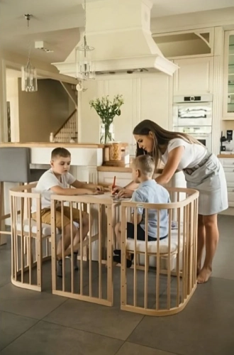 Waldin 7in1 Natural Bērnu gulta + Matracis