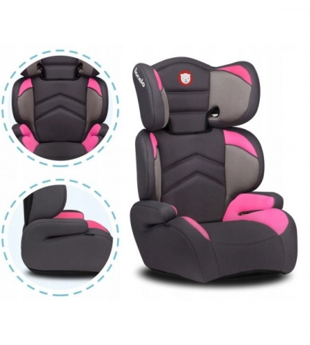 Детское автокресло 15-36 кг Lionelo LARS candy pink