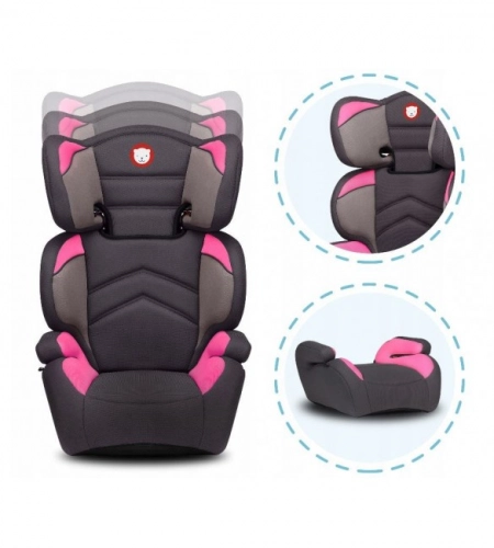 Детское автокресло 15-36 кг Lionelo LARS candy pink