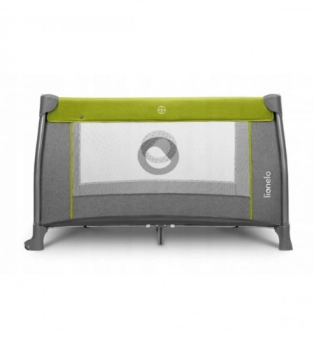 Ceļojumu gultiņa manēža 2 līmeņi Lionelo THOMI green lemon