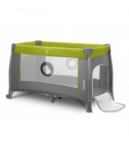 Ceļojumu gultiņa manēža 2 līmeņi Lionelo THOMI green lemon