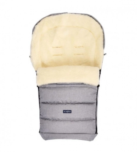 Bērnu ratu guļammaiss ar aitas vilnas oderi Womar iGROW Wool Melange Light Gray S20M-004