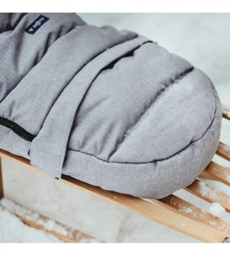Bērnu ratu guļammaiss ar aitas vilnas oderi Womar iGROW Wool Melange Light Gray S20M-004