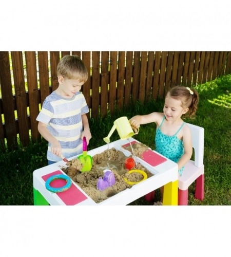 Bērnu galds un krēsliņš MULTIFUN graphite/mustard TegaBaby