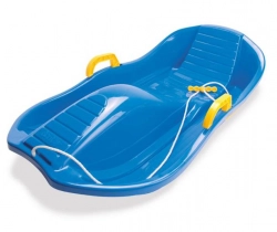 Детские санки с ручками и тормозами 84 см Dantoy De Luxe blue