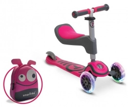Bērnu skrejritenis Smart Trike Scooter T1 LED + Soma Pink