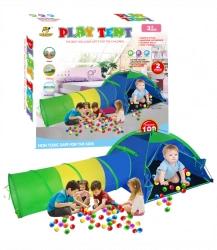 Bērnu telts Tunelis + bumbiņas Play tent