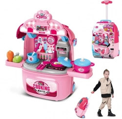 Bērnu virtuve Koferis 2in1 pink
