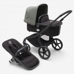 Bugaboo Fox 5 Midnight black Детская коляска 2в1 Черная рама + Kапюшон Forest Green