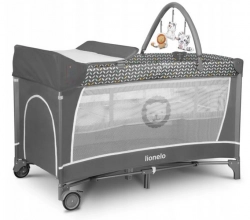 Lionelo FLOWER Grey Scandi 2in1 Ceļojumu gulta