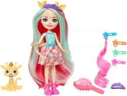Mattel Enchantimals Glam Party Gillian Giraffe HNV29 + 5 Accessories Lelle ar dzīvnieku