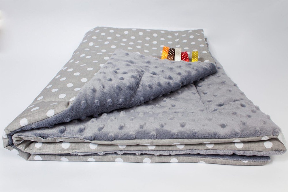 Bērnu divpusēja sedziņa Ankras MINKY Dots grey-grey 75х100 cm