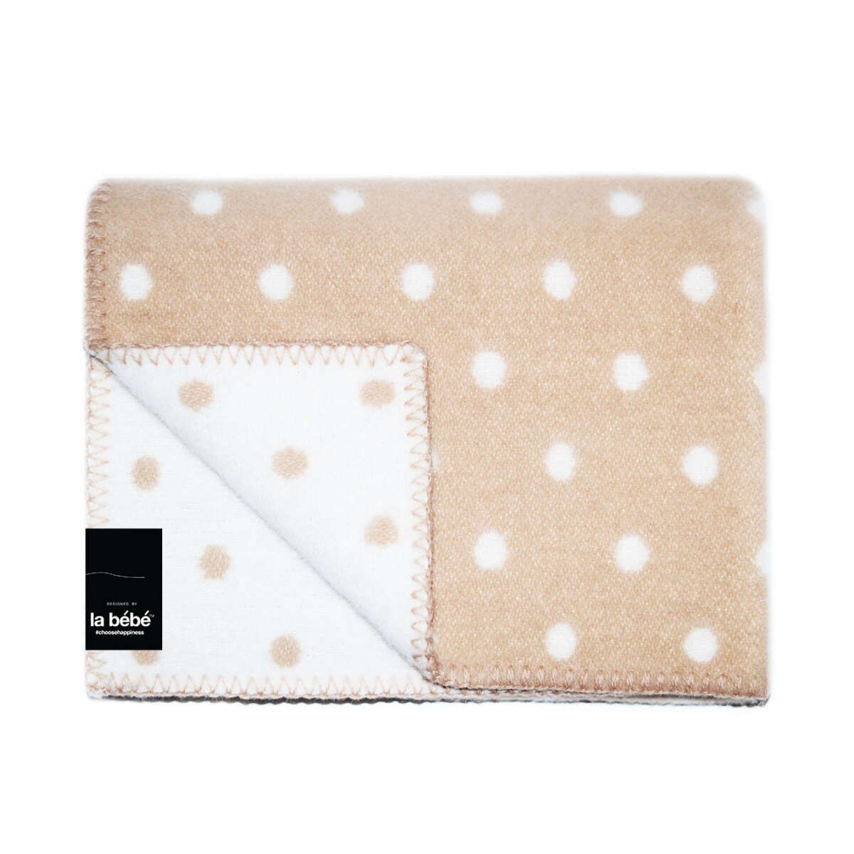 Bērnu sedziņa - plediņš La bebe Lamb wool Merynos Beige dots