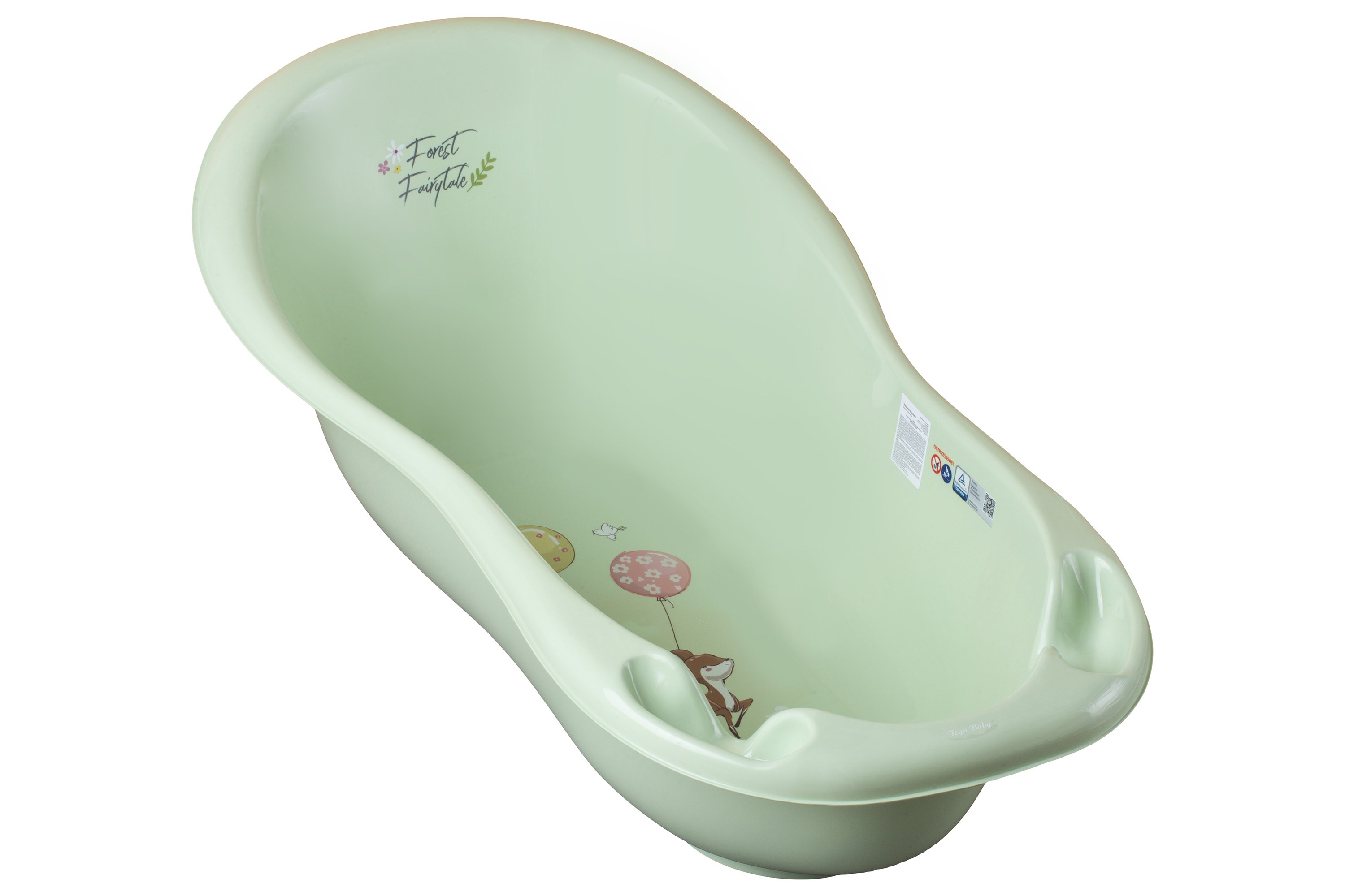 Bērnu vanna 102 cm TegaBaby FOREST FAIRYTALE light green FF-005