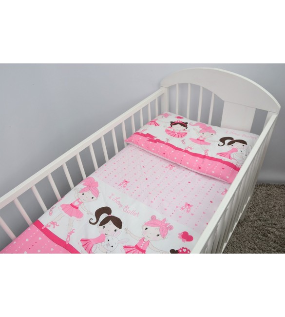 Gultas veļas komplekts no 2 daļām Ankras BALLERINA pink K-2 120x90 K-2T120