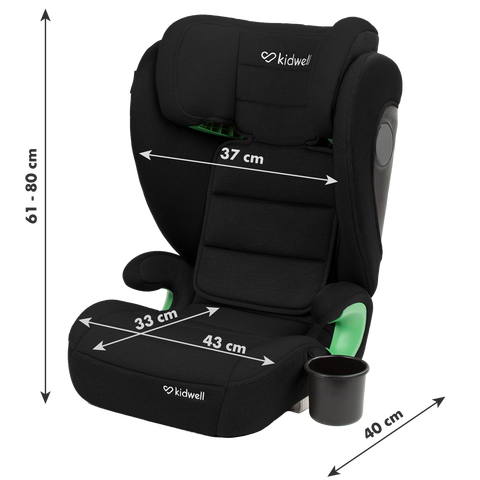 Kidwell Weston Black Bērnu autosēdeklis Busteris 15-36 kg