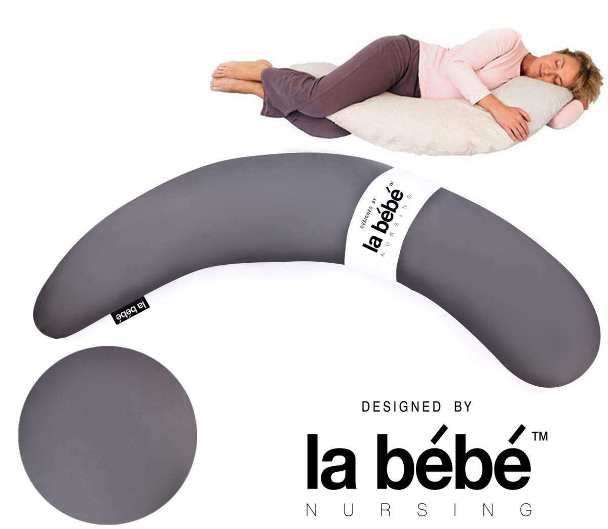 La Bebe Moon Maternity Pillow Cover Art.148435 Dark Grey Papildus PĀRVALKS pakaviņam 195 cm